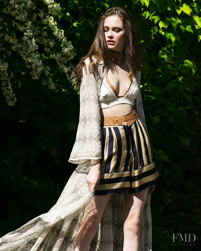 Daria Vlasova featured in  the Les Copains lookbook for Spring/Summer 2016