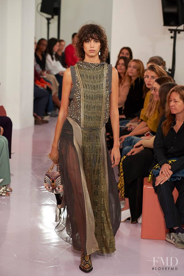 Mica Arganaraz featured in  the Chloe fashion show for Spring/Summer 2018