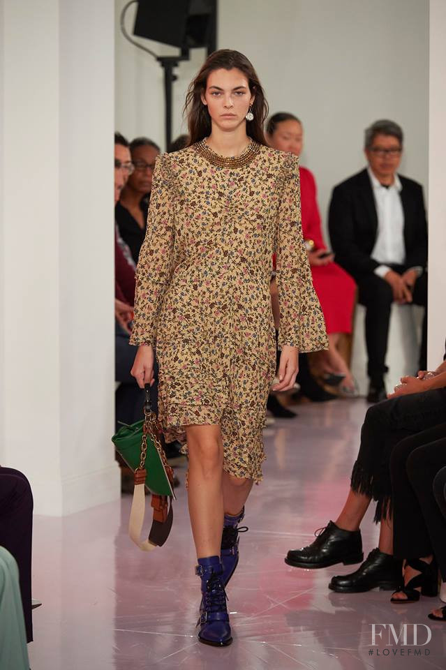 Vittoria Ceretti featured in  the Chloe fashion show for Spring/Summer 2018
