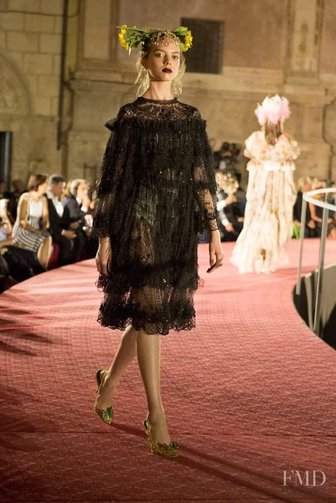 Mariana Zaragoza featured in  the Dolce & Gabbana Alta Moda fashion show for Autumn/Winter 2017