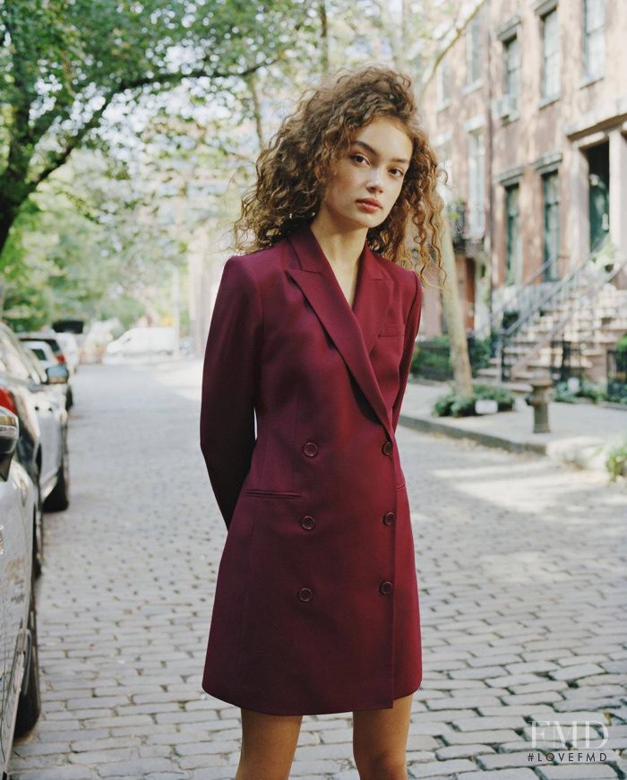 Sasha Kichigina featured in  the Theory lookbook for Autumn/Winter 2017