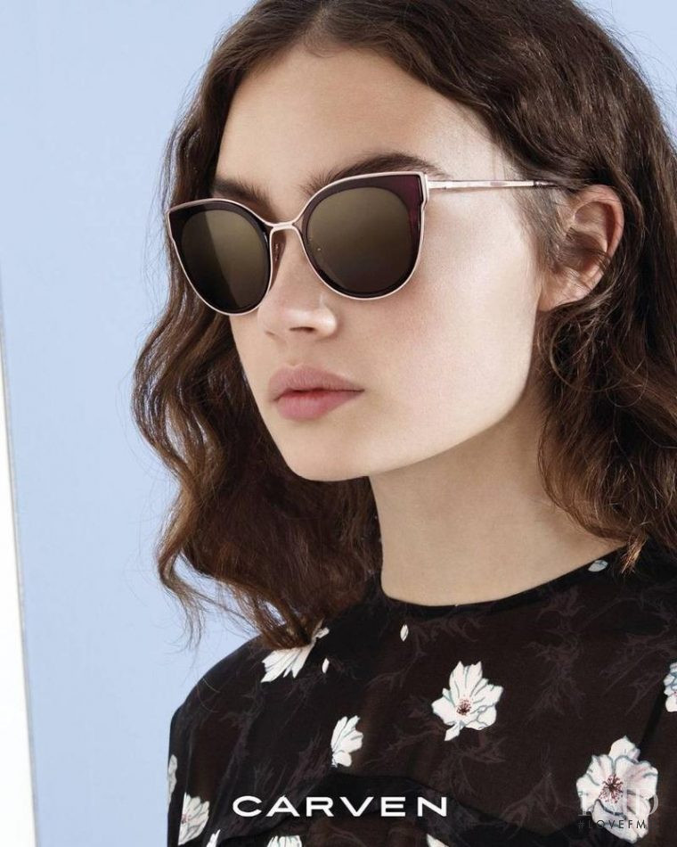 Sasha Kichigina featured in  the Carven Eyewear advertisement for Spring/Summer 2017