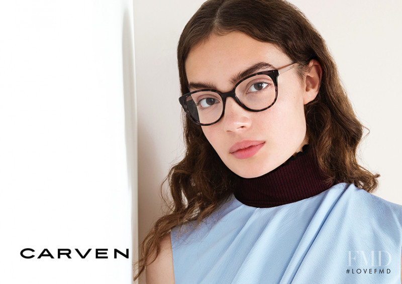 Sasha Kichigina featured in  the Carven Eyewear advertisement for Spring/Summer 2017