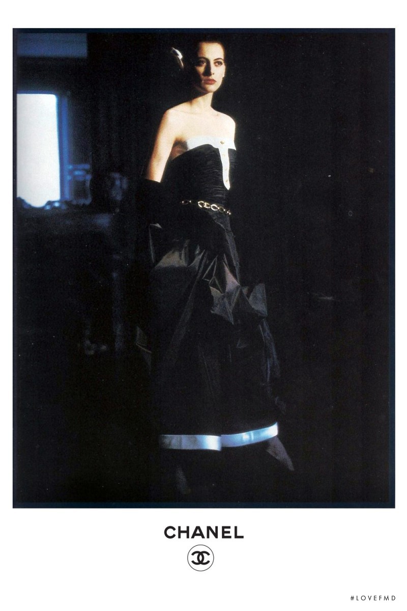 Ines de la Fressange featured in  the Chanel advertisement for Spring/Summer 1986