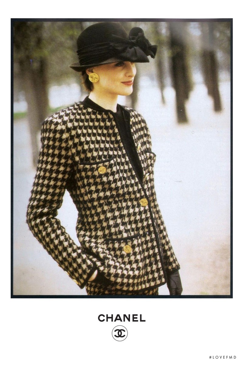 Ines de la Fressange featured in  the Chanel advertisement for Spring/Summer 1986