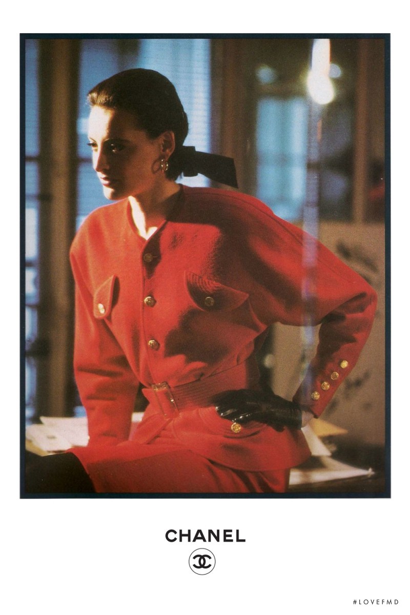 Ines de la Fressange featured in  the Chanel advertisement for Spring/Summer 1986