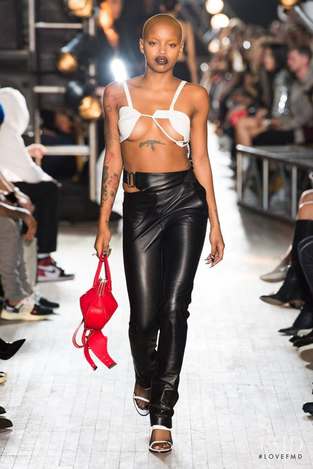 Slick Woods featured in  the Helmut Lang fashion show for Spring/Summer 2018