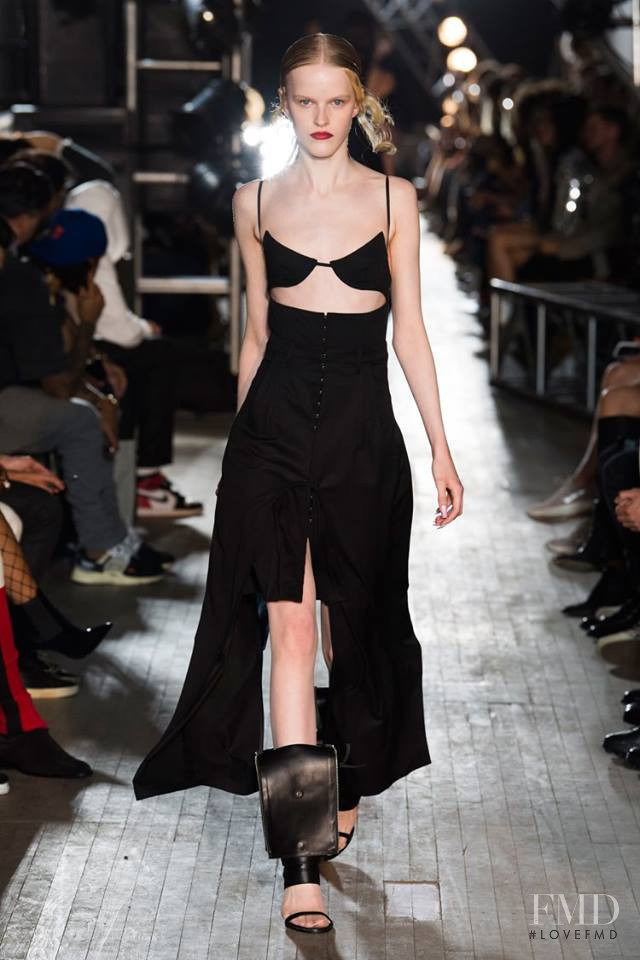 Hannah Motler featured in  the Helmut Lang fashion show for Spring/Summer 2018