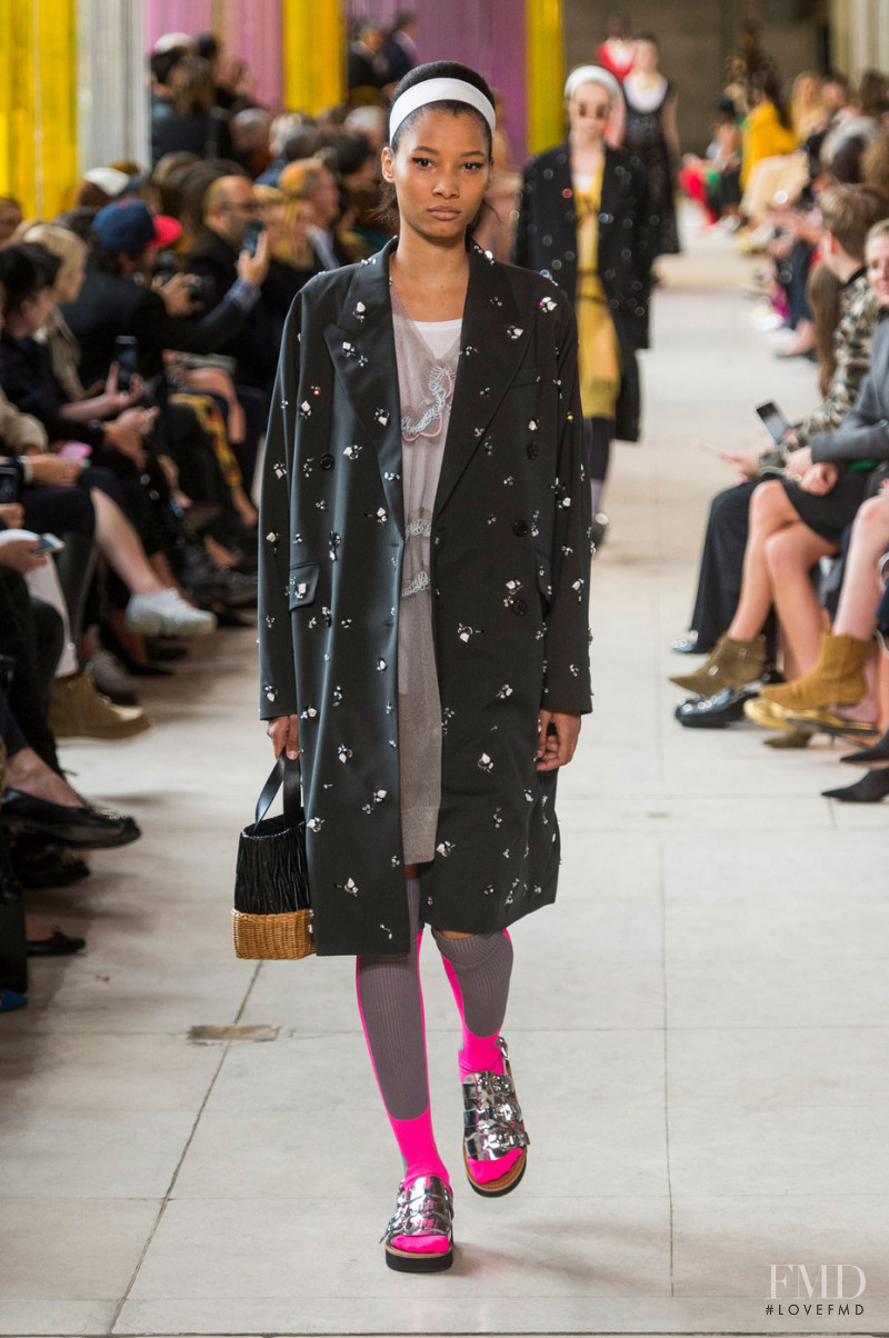 Lineisy Montero featured in  the Miu Miu fashion show for Spring/Summer 2018