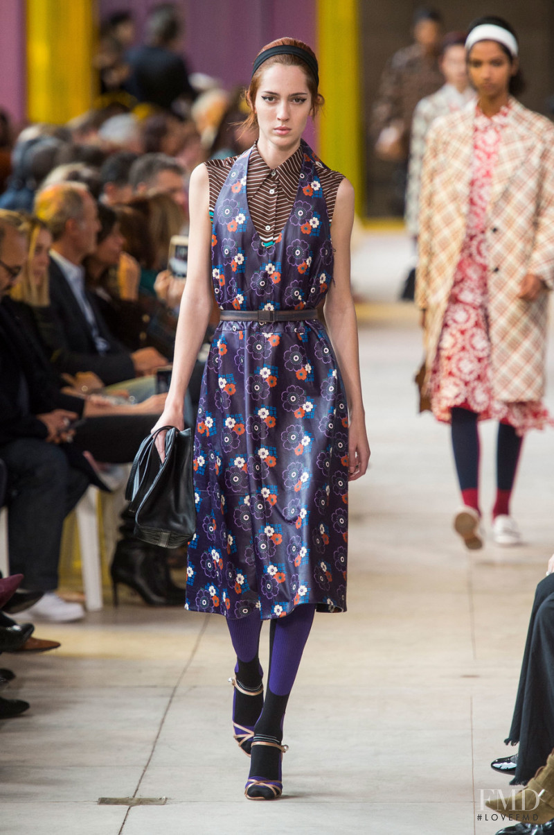Teddy Quinlivan featured in  the Miu Miu fashion show for Spring/Summer 2018