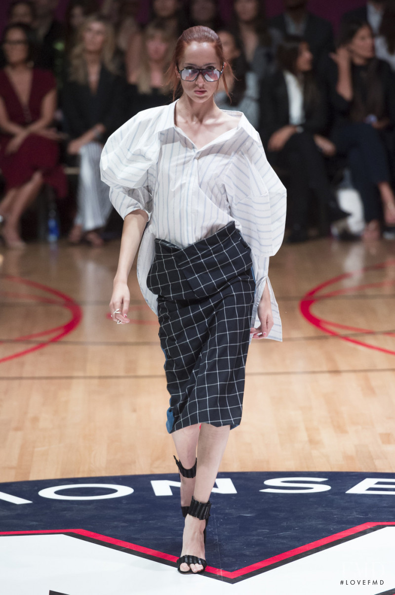 Teddy Quinlivan featured in  the Monse fashion show for Spring/Summer 2018