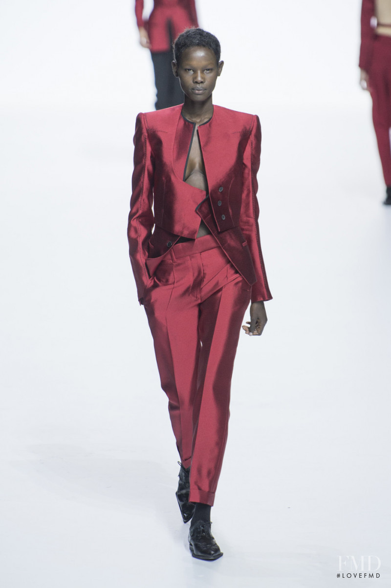 Shanelle Nyasiase featured in  the Haider Ackermann fashion show for Spring/Summer 2018