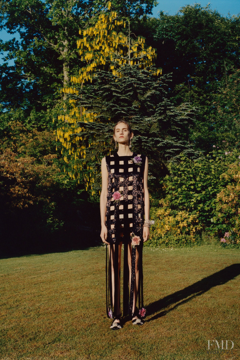 Sarah Berger featured in  the Christopher Kane lookbook for Resort 2018