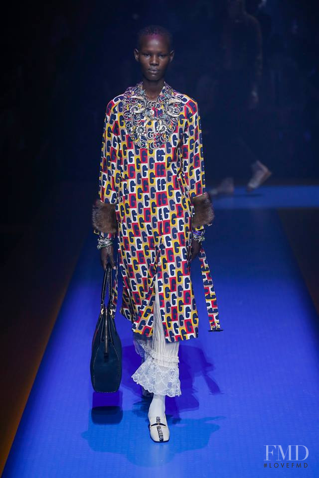 Shanelle Nyasiase featured in  the Gucci fashion show for Spring/Summer 2018