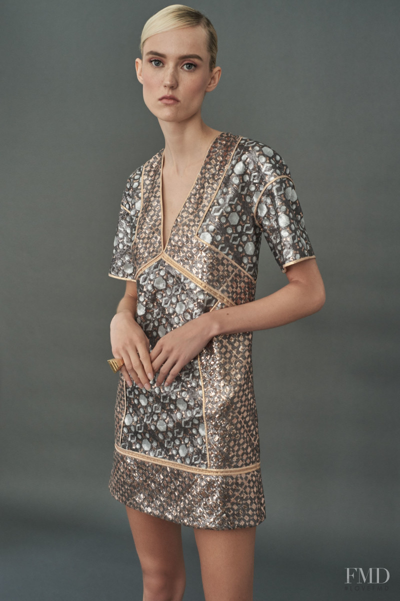 Harleth Kuusik featured in  the J Mendel lookbook for Resort 2018