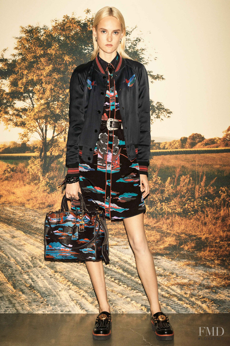 Harleth Kuusik featured in  the Coach lookbook for Pre-Fall 2016