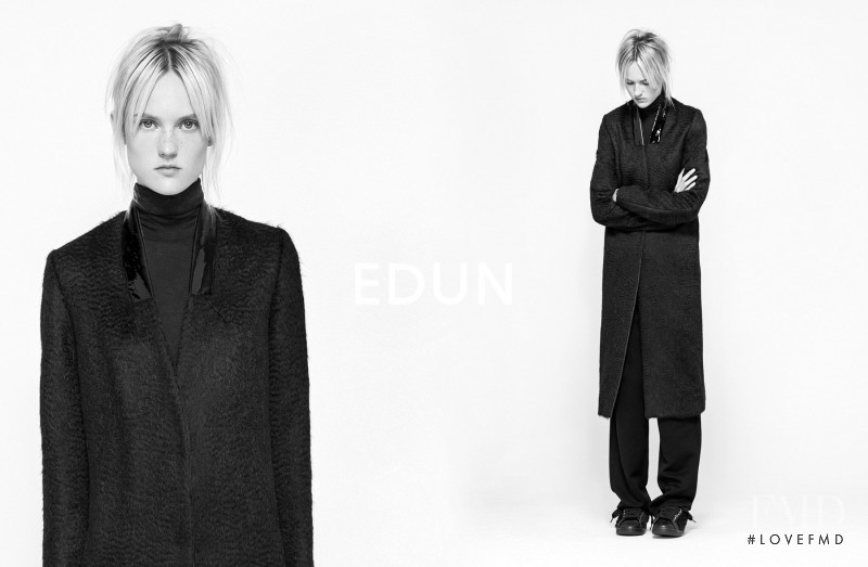 Harleth Kuusik featured in  the EDUN advertisement for Autumn/Winter 2014