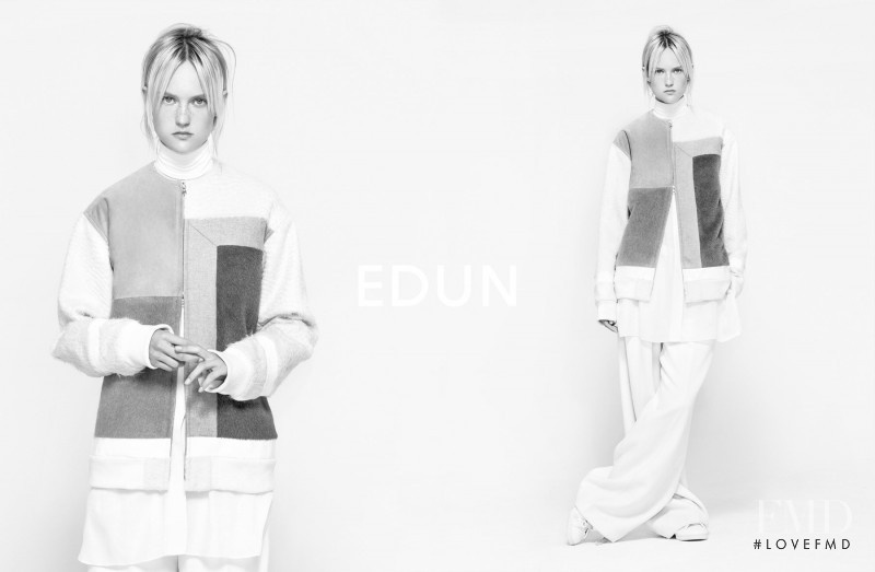 Harleth Kuusik featured in  the EDUN advertisement for Autumn/Winter 2014