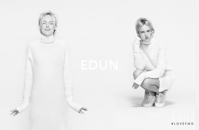 Harleth Kuusik featured in  the EDUN advertisement for Autumn/Winter 2014