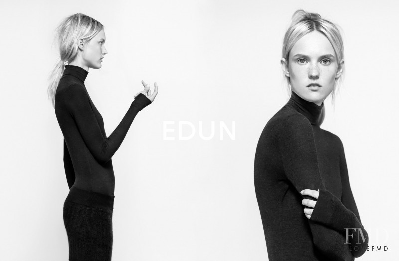 Harleth Kuusik featured in  the EDUN advertisement for Autumn/Winter 2014