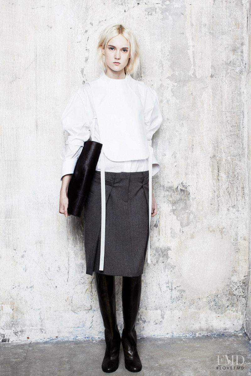 Harleth Kuusik featured in  the Maison Martin Margiela lookbook for Pre-Fall 2014