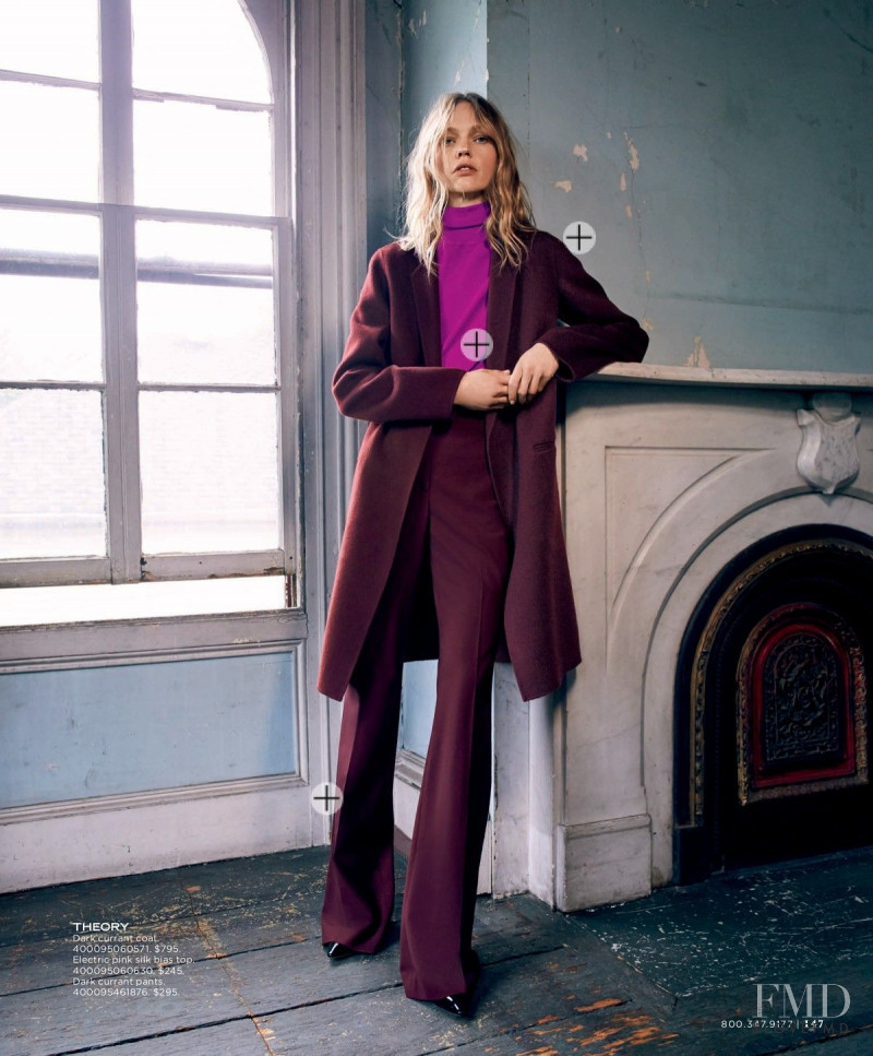 Sasha Pivovarova featured in  the Saks Fifth Avenue Shouter Wear catalogue for Fall 2017