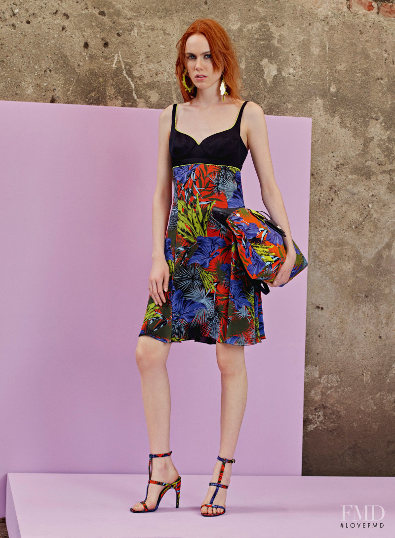 Kiki Willems featured in  the Versace lookbook for Resort 2018