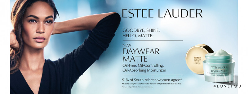 Joan Smalls featured in  the Estée Lauder Double Wear Nude advertisement for Autumn/Winter 2017