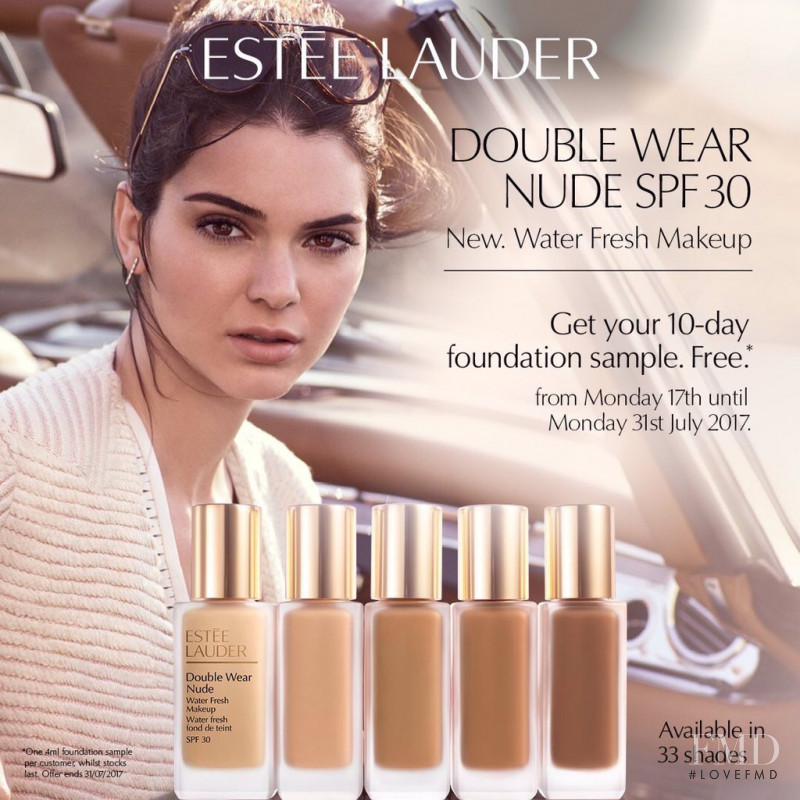 Kendall Jenner featured in  the Estée Lauder Double Wear Nude advertisement for Autumn/Winter 2017