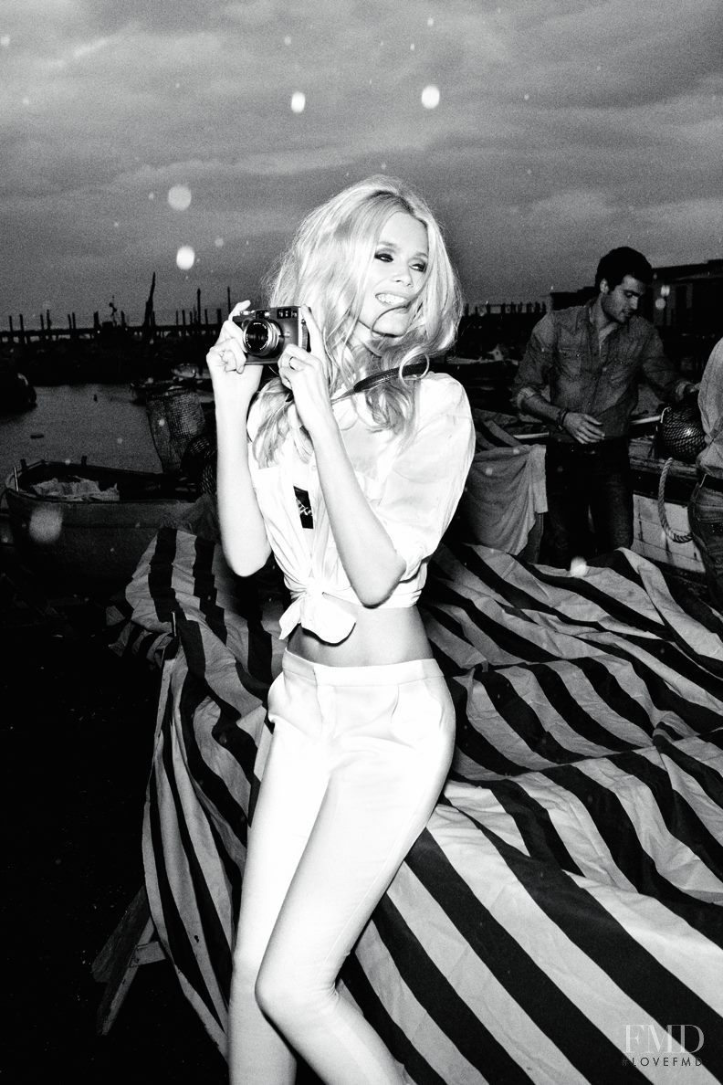 Claudia Schiffer featured in  the Guess 30th Anniversary Campaign advertisement for Spring/Summer 2012