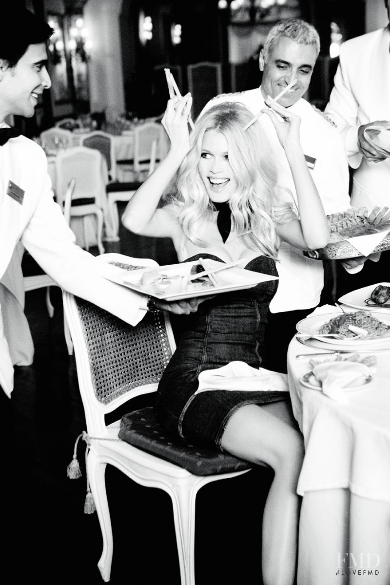 Claudia Schiffer featured in  the Guess 30th Anniversary Campaign advertisement for Spring/Summer 2012