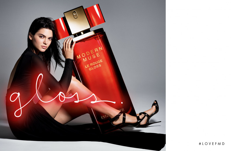 Kendall Jenner featured in  the Estée Lauder Modern Muse Le Rouge Gloss Fragrance  advertisement for Summer 2016