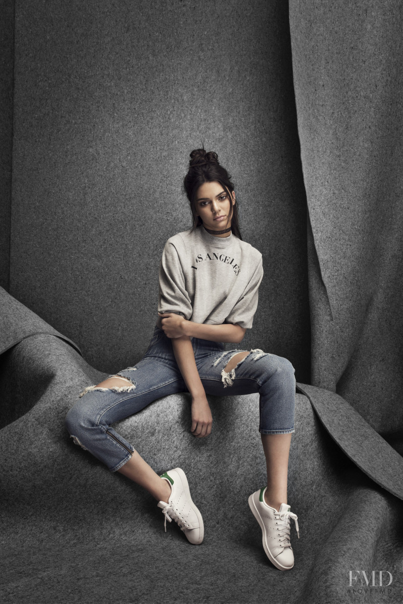 Kendall Jenner featured in  the Kendall + Kylie Golden Child advertisement for Pre-Fall 2016