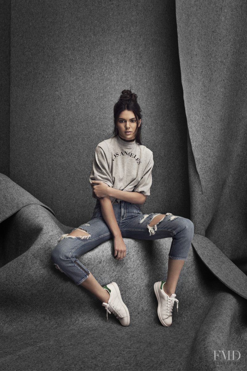 Kendall Jenner featured in  the Kendall + Kylie Golden Child advertisement for Pre-Fall 2016