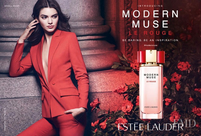 Kendall Jenner featured in  the Estée Lauder Modern Muse Le Rouse Fragrance advertisement for Autumn/Winter 2015