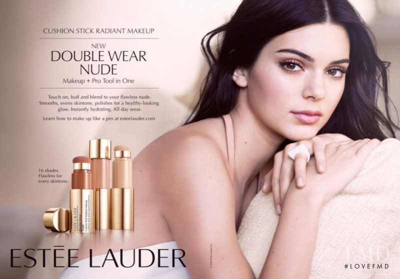 Kendall Jenner featured in  the Estée Lauder Double Wear Nude advertisement for Autumn/Winter 2016