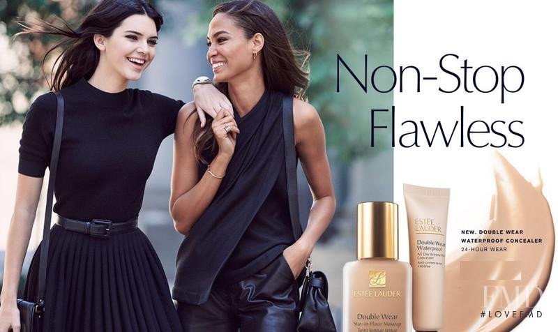 Joan Smalls featured in  the Estée Lauder Non-Stop Flawless advertisement for Spring/Summer 2016