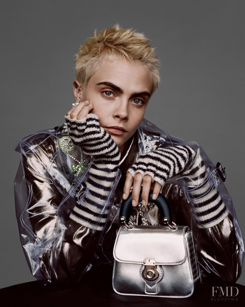 Cara Delevingne featured in  the Burberry advertisement for Holiday 2017