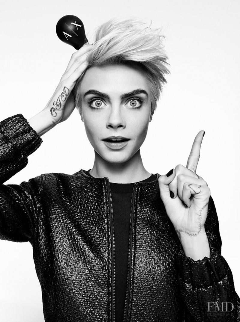 Cara Delevingne featured in  the Armani Exchange advertisement for Autumn/Winter 2017