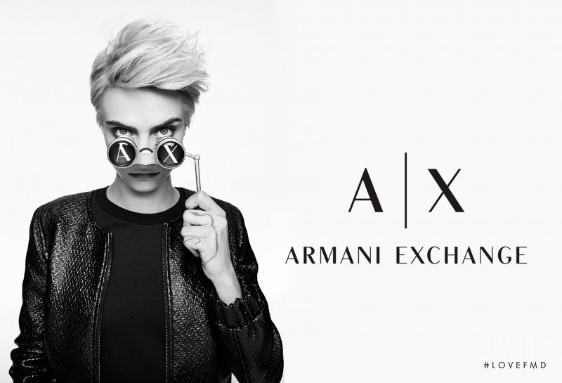 Cara Delevingne featured in  the Armani Exchange advertisement for Autumn/Winter 2017
