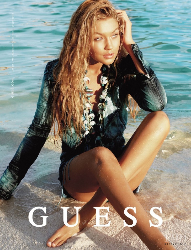 Gigi Hadid featured in  the Guess advertisement for Spring/Summer 2013