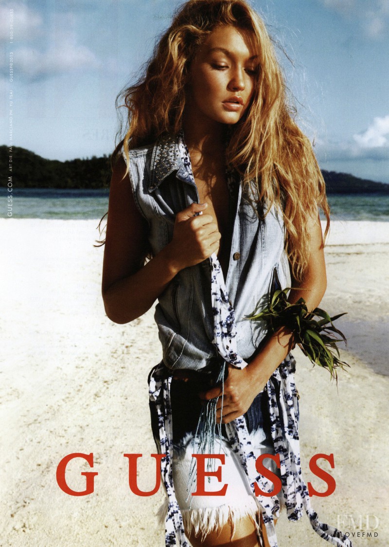 Gigi Hadid featured in  the Guess advertisement for Spring/Summer 2013