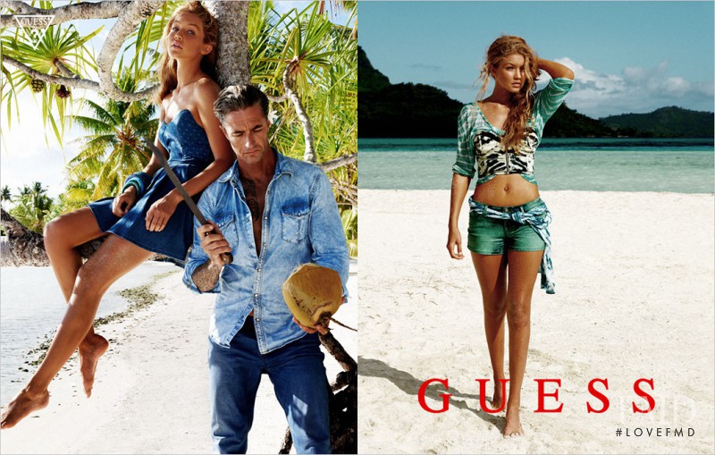 Gigi Hadid featured in  the Guess advertisement for Spring/Summer 2013