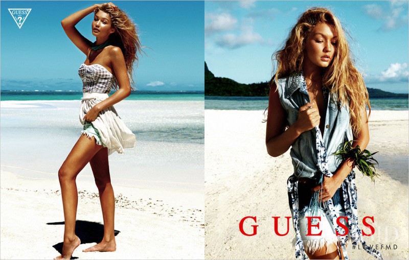 Gigi Hadid featured in  the Guess advertisement for Spring/Summer 2013