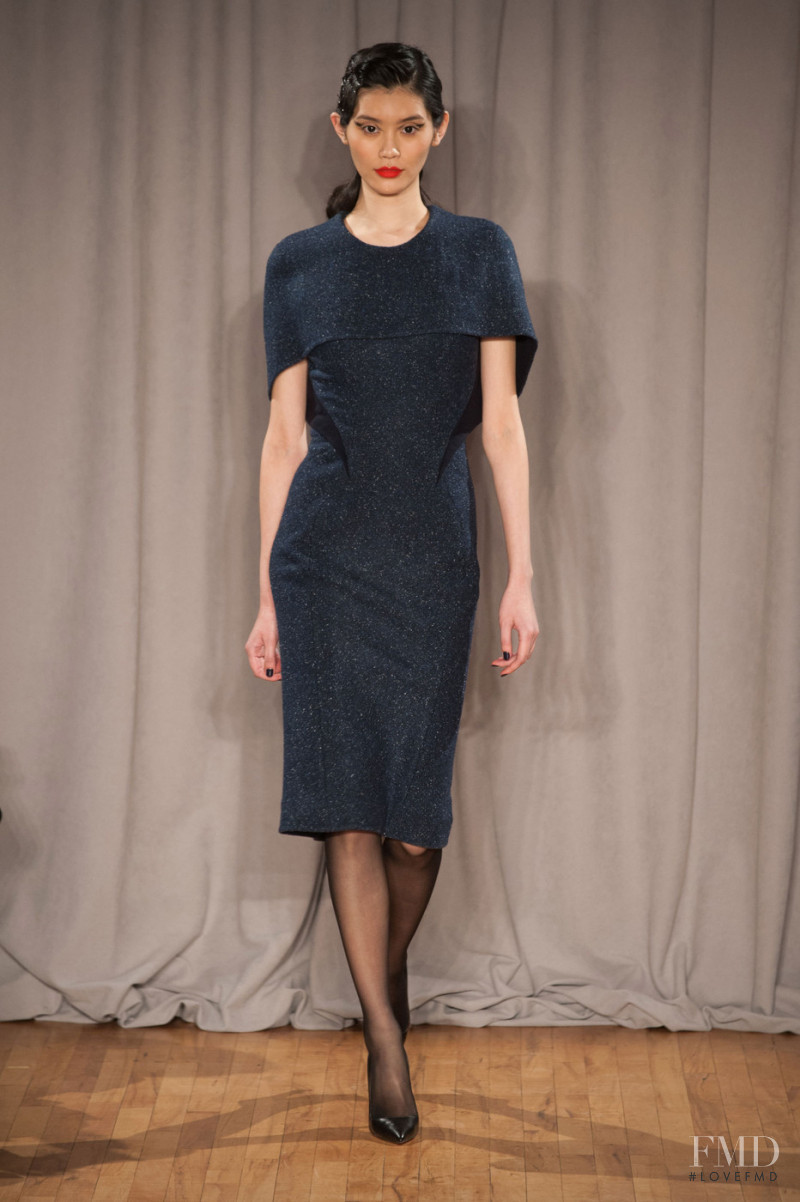 Ming Xi featured in  the Zac Posen fashion show for Autumn/Winter 2014