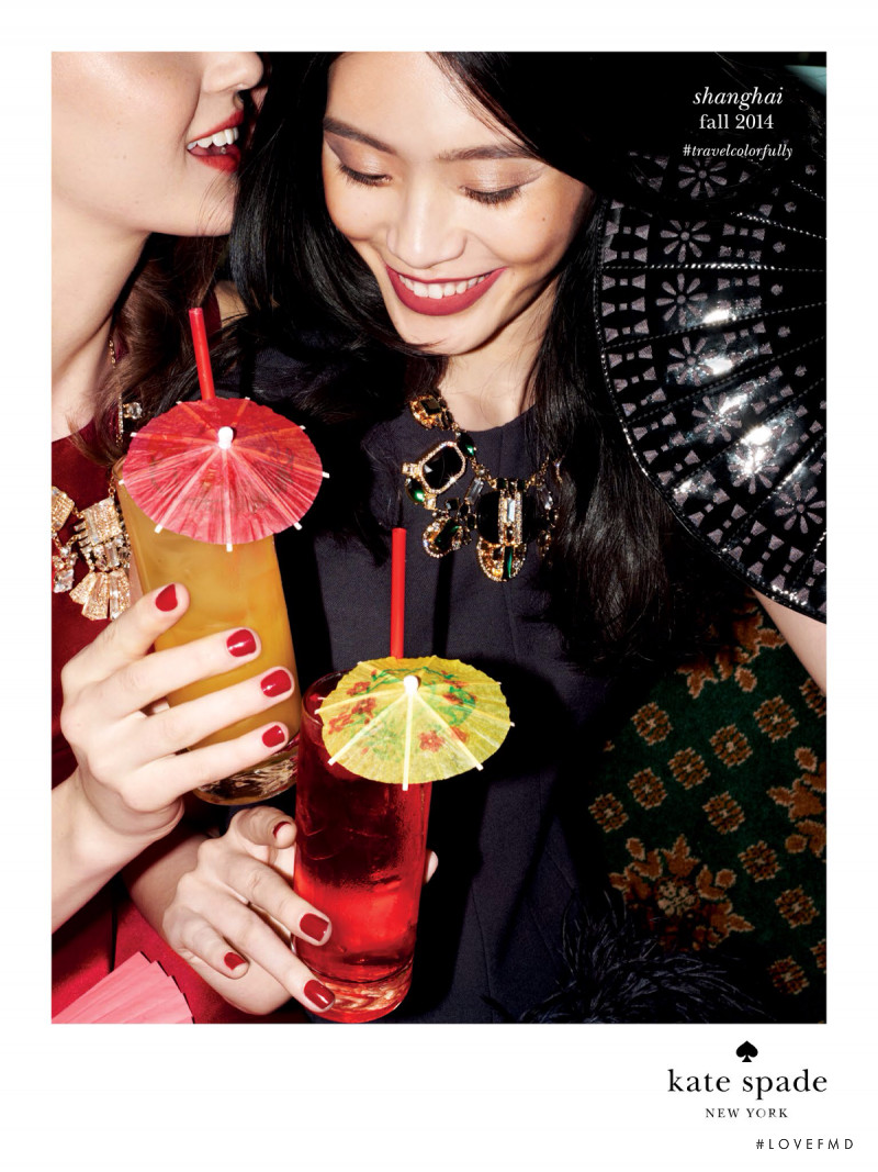 Ming Xi featured in  the Kate Spade New York advertisement for Autumn/Winter 2014