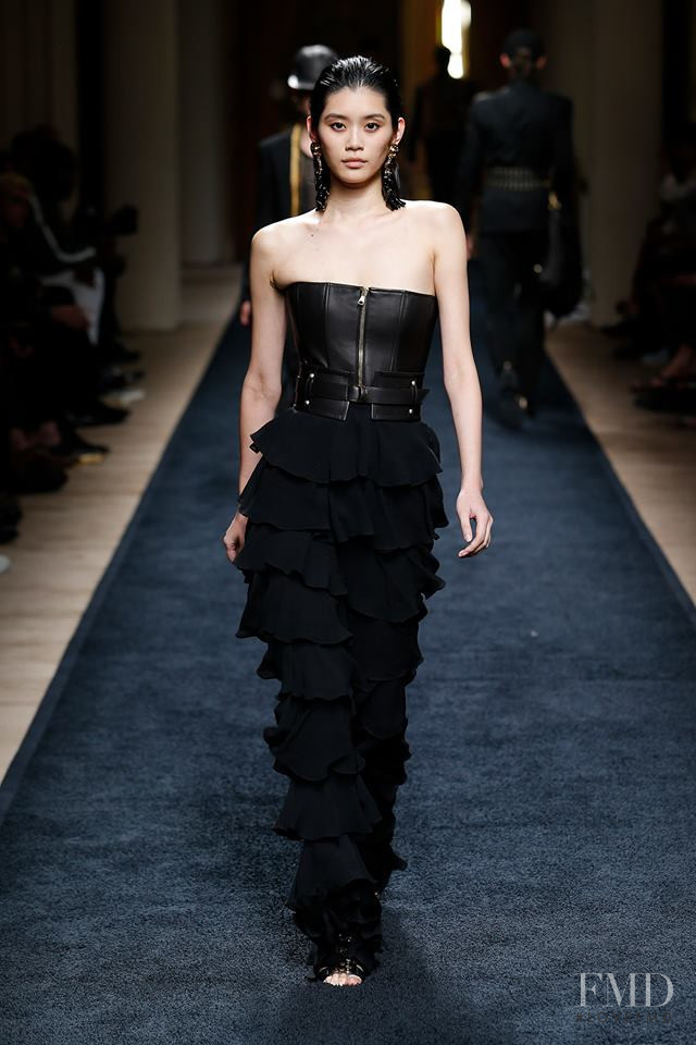 Ming Xi featured in  the Balmain fashion show for Spring/Summer 2016