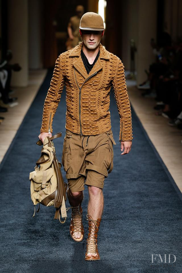 Sean OPry featured in  the Balmain fashion show for Spring/Summer 2016