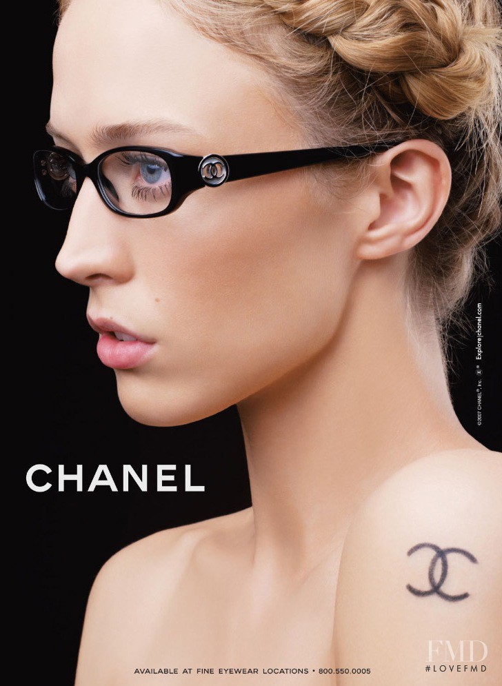 Raquel Zimmermann featured in  the Chanel Eyewear advertisement for Resort 2006