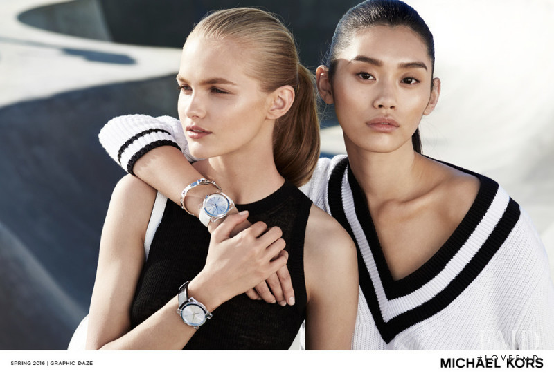 Aneta Pajak featured in  the Michael Michael Kors Graphic Daze lookbook for Spring 2016